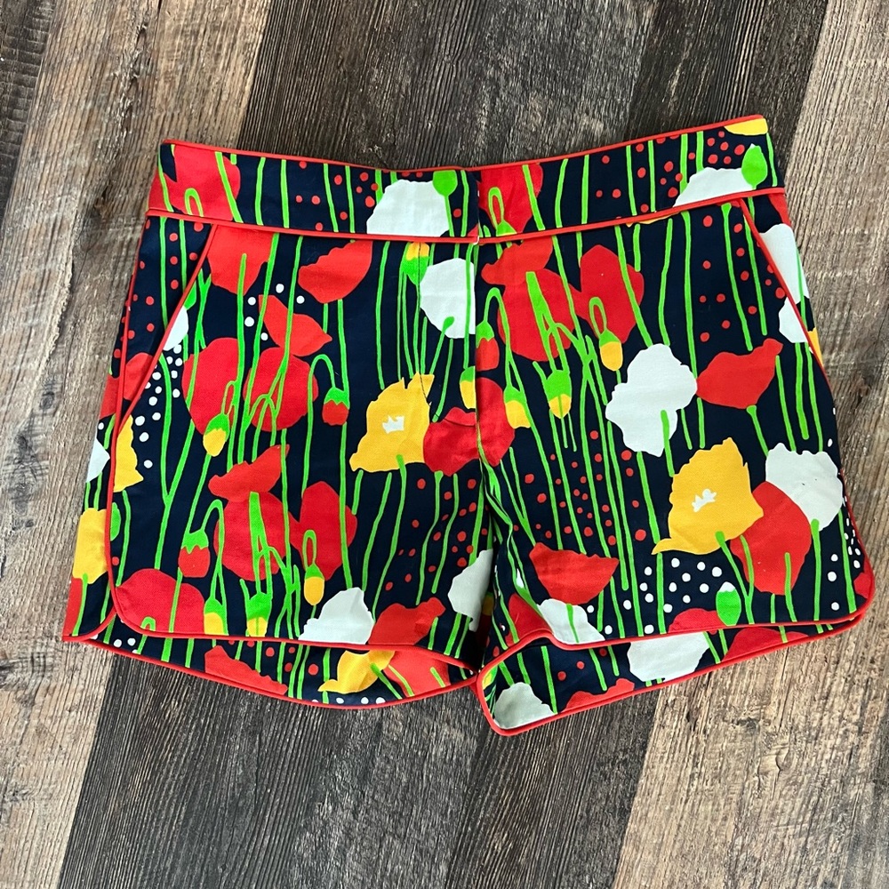 Elizabeth Mckay Multicolor Printed Poppy Shorts